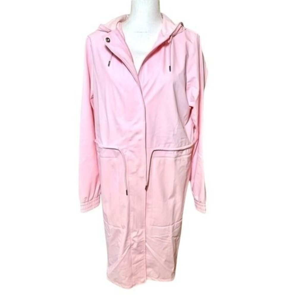 Rains String Hooded Parka Rain Coat Jacket Women Candy Pink Small to Medium NWT